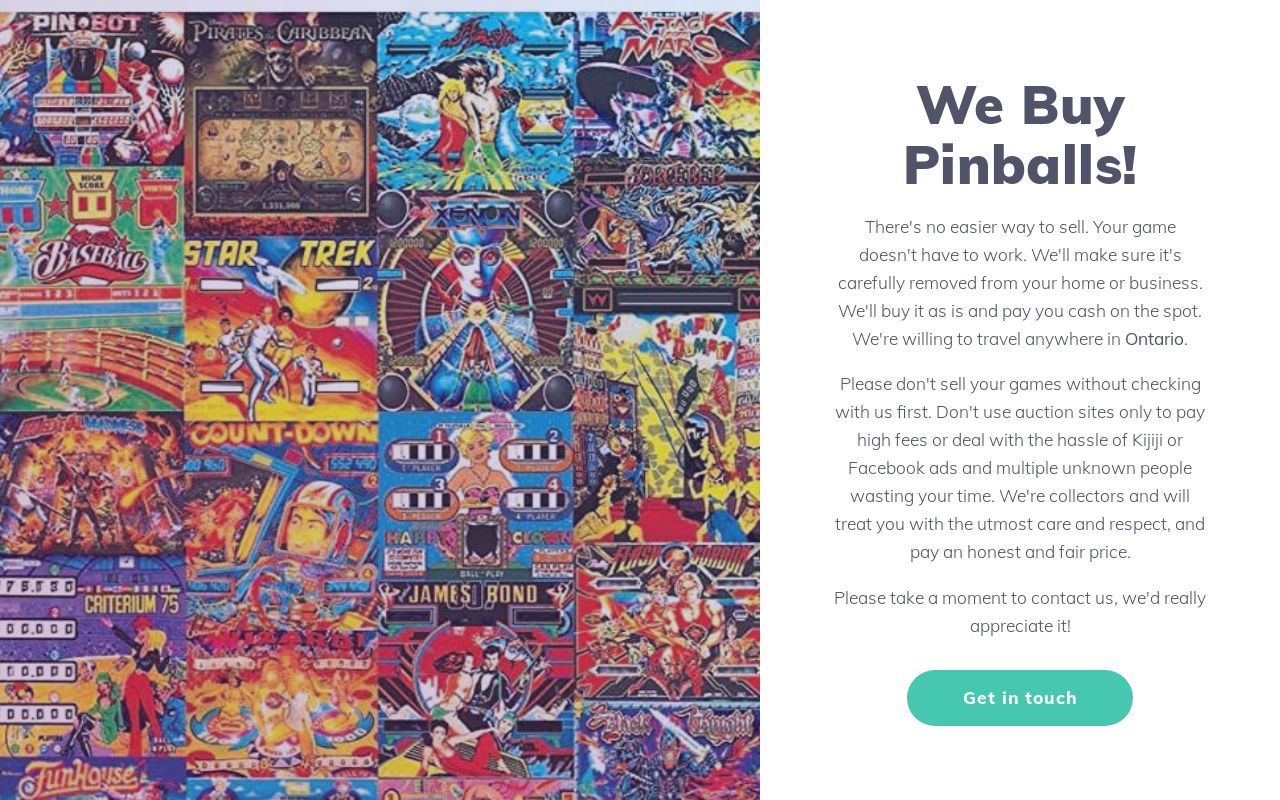 Selling your pinball machine? We buy pinballs working or not (Ontario)